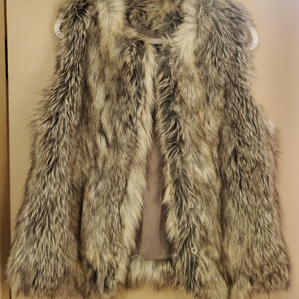 Tinsel Faux Fur Vest, Small